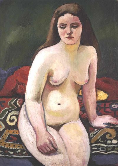 Desnudo sobre alfombra tejida de August Macke